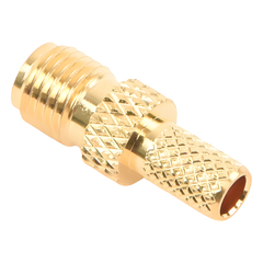 Conector SMA hembra inverso de anillo plegable para cable RG-58/U, Oro/ Oro Teflón.