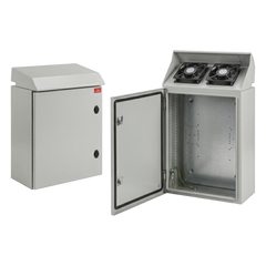 Gabinete Rack 12 UR ProTek Tipo 3R Exterior con Ventiladores y Termostato / 61.2 cm x 60 cm x 61 cm (24.09 in x 23.6 in x 24 in) / Acero Gris RAL 7035 / Protección IP32 IK10
