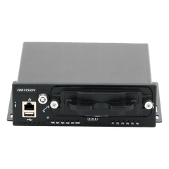 NVR Móvil Vehicular de 8 Canales / 4 PoE + 4 vía Switch / 2 Megapixel / H.265 / GPS + Sensor G / 2 Bahías HDD / RJ45 / Aluminio Industrial