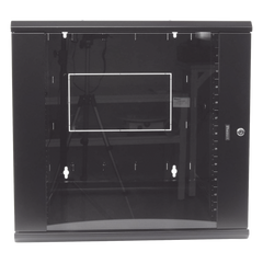 Gabinete PanZone de Montaje en Pared, de 19in, Puerta con Ventana de Seguridad, 12 UR, 762mm de Profundidad, Color Negro