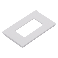 Placa de pared sin tornillos visibles de 1 espacio (1 gang), acabado satinado color Snow, para atenuadores y controles Lutron de apertura estilo designer