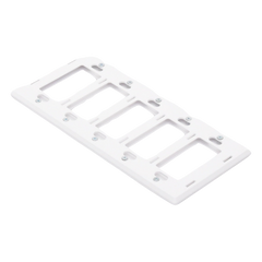 Placa de pared Claro de 5 espacios sin tornillos visibles, color blanco brillante, para atenuadores, apagadores y controles Pico Lutron