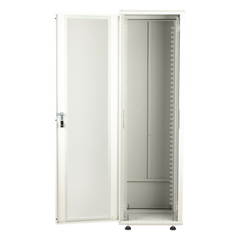 Gabinete Rack 42 Unidades / Piso 19 Pulgadas / Puerta Cristal Templado / Capacidad Carga 1000 Kg / Acero Calibres 16-18-20 / Ventilación Superior / Cerradura Seguridad, Niveladores Incluidos