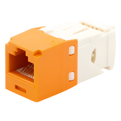 Conector Jack RJ45 Estilo TG, Mini-Com, Categoría 6, de 8 Posiciones y 8 Cables, Color Naranja