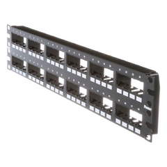 Panel de Parcheo Modular Mini-Com (Sin Conectores), Plano de Instalación al Ras, Sin Blindaje, de 48 Puertos, 2UR