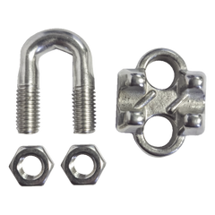 Nudo/ Perro/ Abrazadera Acero Forjado para Cable de 1/4", Acero Inoxidable.