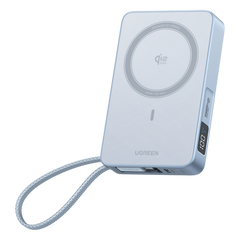 Powerbank Magnético Inalámbrico / 10000 mAh 36 Wh / 30W USB-C PD3.0/PPS/UFCS + Cable Integrado 60W / Carga Inalámbrica 25W Qi2.2 MPP / Magnético 8N / Pantalla LED / 254 g