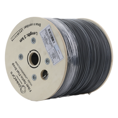 Carrete de 2 km de Fibra Óptica Drop Plana, Interior/Exterior G.657A2 Monomodo de 2 Hilos (Bifibra), Dieléctrica, Forro Negro, (No Soporta Conectores Mecánicos)