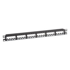 Panel de Parcheo Modular Mini-Com (Sin Conectores), Plano de Instalación al Ras, Sin Blindaje, de 24 Puertos, 1UR