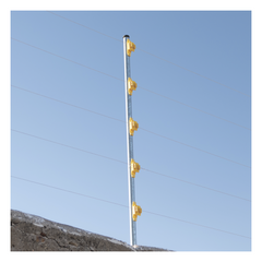 Aislador de Paso Amarillo Reforzado para Cercos Eléctricos / Aislamiento hasta 18 kV / Resistente a Clima Extremo / Polipropileno y Policarbonato
