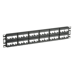 Panel de Parcheo Modular Mini-Com (Sin Conectores), Plano, Sin Blindaje, de 48 Puertos, 2 UR