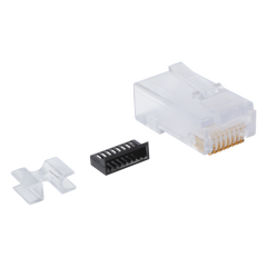 Plug RJ45 Cat6, Para Cable UTP Calibre 23 a 26 AWG, Chapado en Oro de 50 Micras, Bolsa con 50 Piezas