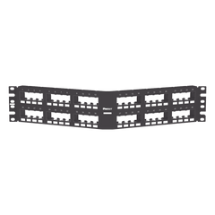 Panel de Parcheo Modular Mini-Com (Sin Conectores), Angulado Instalación la Ras, Sin Blindaje, de 48 Puertos, 2UR