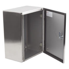 Gabinete de Acero Inoxidable IP66 Uso en Intemperie (300 x 400 x 200 mm) con Placa Interna Galvanizada.