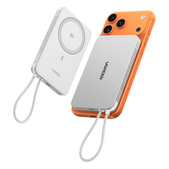 Banco de Energía Magnético Inalámbrico / 10000 mAh / 30W USB-C PD+PPS / Cable USB-C Integrado 30W / Carga Inalámbrica Magnética 15W / Doble Celda 5000 mAh / Pantalla LED / 39.2 Wh