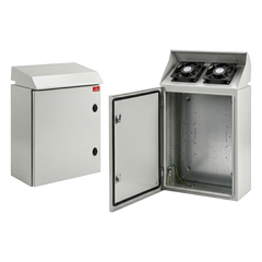 Gabinete Rack 19 UR ProTek Tipo 3R Exterior con Ventiladores y Termostato / 92.2 cm x 60 cm x 61 cm / Acero Gris RAL 7035