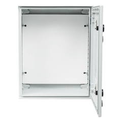 Gabinete de Poliéster IP65 Uso en Intemperie (400 x 500 x 200 mm) con Placa Trasera Interior de Plástico (Incluye Chapa y Llave).