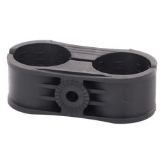Sujetador Plástico para Cable Coaxial 1-5/8" / Doble / Montaje en Varilla Roscada 3/8" o M10 / Paquete de 10 Piezas