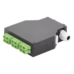 Distribuidor de Fibra Óptica para Riel Din, 6 Acopladores SC/APC Duplex Monomodo con Charola de Empalme