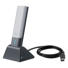 Adaptador USB Wireless Wi-Fi 6 / AX3000 (2402 Mbps + 574 Mbps) / Antenas de Alta Ganancia / USB 3.0 / Baja Latencia Gaming / WPA3 / Cuna Desmontable con Cable 1.2 m (3.9 ft)