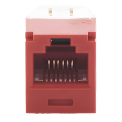 Conector Jack RJ45 Estilo TG, Mini-Com, Categoría 6, de 8 Posiciones y 8 Cables, Color Rojo