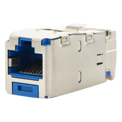 Conector Jack RJ45 Blindado, Estilo TG, Mini-Com, Categoría 6A, de 8 Posiciones y 8 Cables, Color Azul