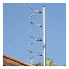 Aislador Azul de Esquina para Cercos Eléctricos / 18 kV / Resinas Vírgenes / Resistencia 7.5-10.2 kg / Anti UV / 66 mm x 31.6 mm