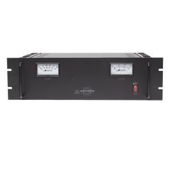 Fuente de poder 13.8Vcc, 50A, lineal regulada con circuito cargador de baterías, medidores, para instalación en rack