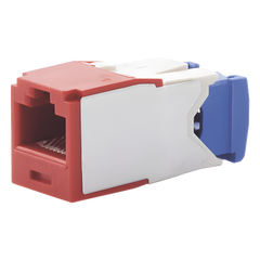 Conector Jack RJ45 Estilo TG, Mini-Com, Categoría 6A, de 8 Posiciones y 8 Cables, Color Rojo