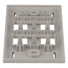 Placa de Pared Vertical, de Acero Inoxidable, Salida Para 4 Puertos Mini-Com, Con Espacios Para Etiquetas