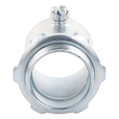 Conector 1" (25mm) pared delgada con tornillo tipo americano galvanizado etiqueta verde