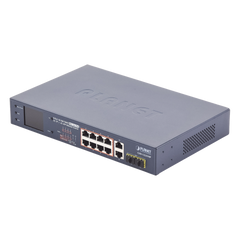 Switch No Administrable 8 Puertos Gigabit con Modo Extender a 250 m, 2 Puertos Uplink 10/100/1000 Mbps, 2 Puertos SFP