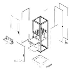 Gabinete Modular Industrial PROLINE PC Tipo 12 1800 x 600 x 600 mm (70.9 x 23.6 x 23.6 in) en Acero Gris RAL 7035 / IP55 / UL 508A / cUL / NEMA 12 / VDE