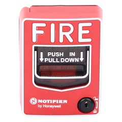 Estación manual de alarma contra incendio de doble acción, con cerradura y llave, para exterior, con caja SB-I/O incluida
