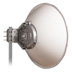 Antena Direccional de Alto Rendimiento / 35.5 ± 1 dBi / 4 ft / 5.9-7.125 GHz / Conectores RP-SMA / Alto Aislamiento al Ruido / Fácil Montaje y herraje de acero inoxidable / Radomo Incluido