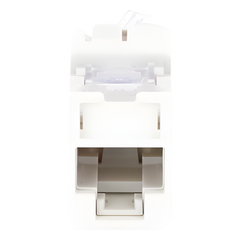 Jack Ultramax Cat6A, UTP, Montaje Híbrido en Placa de Pared (Plano y Angulado), Color Blanco, Punch Down