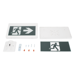 Letrero LED de Salida de Emergencia / Pictograma Intercambiable / 120 Lúmenes / Respaldo 120 Minutos / 120-347VCA / Pared, Techo o Lateral