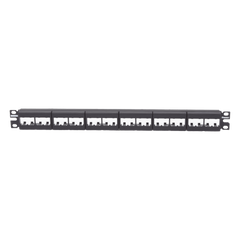 Panel de Parcheo Modular Mini-Com (Sin Conectores), Plano, Sin Blindaje, de 24 Puertos, 1UR