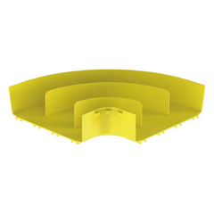 Ángulo Recto a 90º Horizontal, Para Canaletas FiberRunner™ 12X4, Color Amarillo