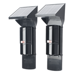 Detector Fotoelectrico Solar SFIRE SFA60 / 2 Rayos Infrarrojos / 60 m Exterior / 120 m Interior / Panel Solar Integrado / Bateria 4,000 mAh / 4 Frecuencias / IP65