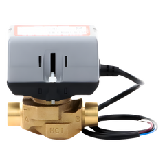 Válvula de zona motorizada de 2 vías 3/4 pulgada BSPT con actuador de 200 a 240 VAC para calefacción y aire acondicionado
