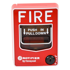 Estación manual de alarma direccionable de doble acción, con leyenda en inglés, para paneles inteligentes NOTIFIER