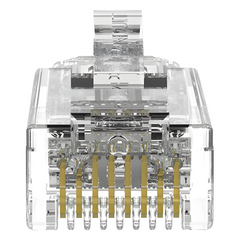 Plug RJ45 Cat6/6A, Para Cable UTP de Calibre 28 AWG (Diámetro Reducido), Chapado en Oro de 50 Micras, Paquete de 100 Piezas