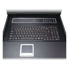 Switch KVM con Monitor de 17"con Teclado y Trackpad para Rack de 1U de Cuatro Postes, 8 Puertos VGA Para Acceder y Controlar Hasta 8 Computadoras Desde una Sola Consola