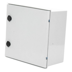 Gabinete de Poliéster IP65 Uso en Intemperie (400 x 400 x 200 mm) con Placa Trasera Interior de Plástico (Incluye Chapa y Llave).