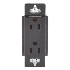 Tomacorriente dúplex de 15 A y 125 V, color negro brillante, familia Claro, apertura estilo Designer para placas de pared Lutron sin tornillos (placa se vende por separado)