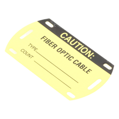 Kit de 5 Etiquetas Autolaminadas para Fibra Óptica, Para Uso Interior/Exterior, Dimensiones de 90.42 x 52.32 mm (3.56 x 2.06 pulgadas), Color Negro con Amarillo