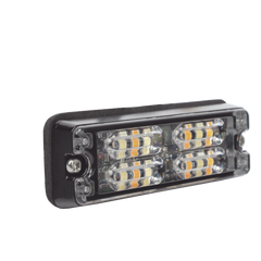Luz Auxiliar de 16 LED, Ambar/Blanco, Lente Transparente