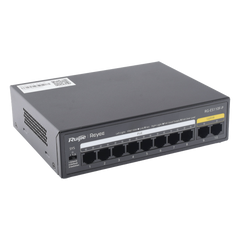 Switch PoE+ no Administrable, Hasta 110 Watts, 8 puertos PoE+ y 2 Uplinks 10/100