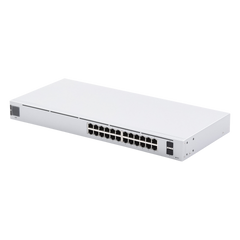 UniFi Switch USW-24, Capa 2 de 24 puertos 10/100/1000 Mbps + 2 puertos 1G SFP, pantalla informativa